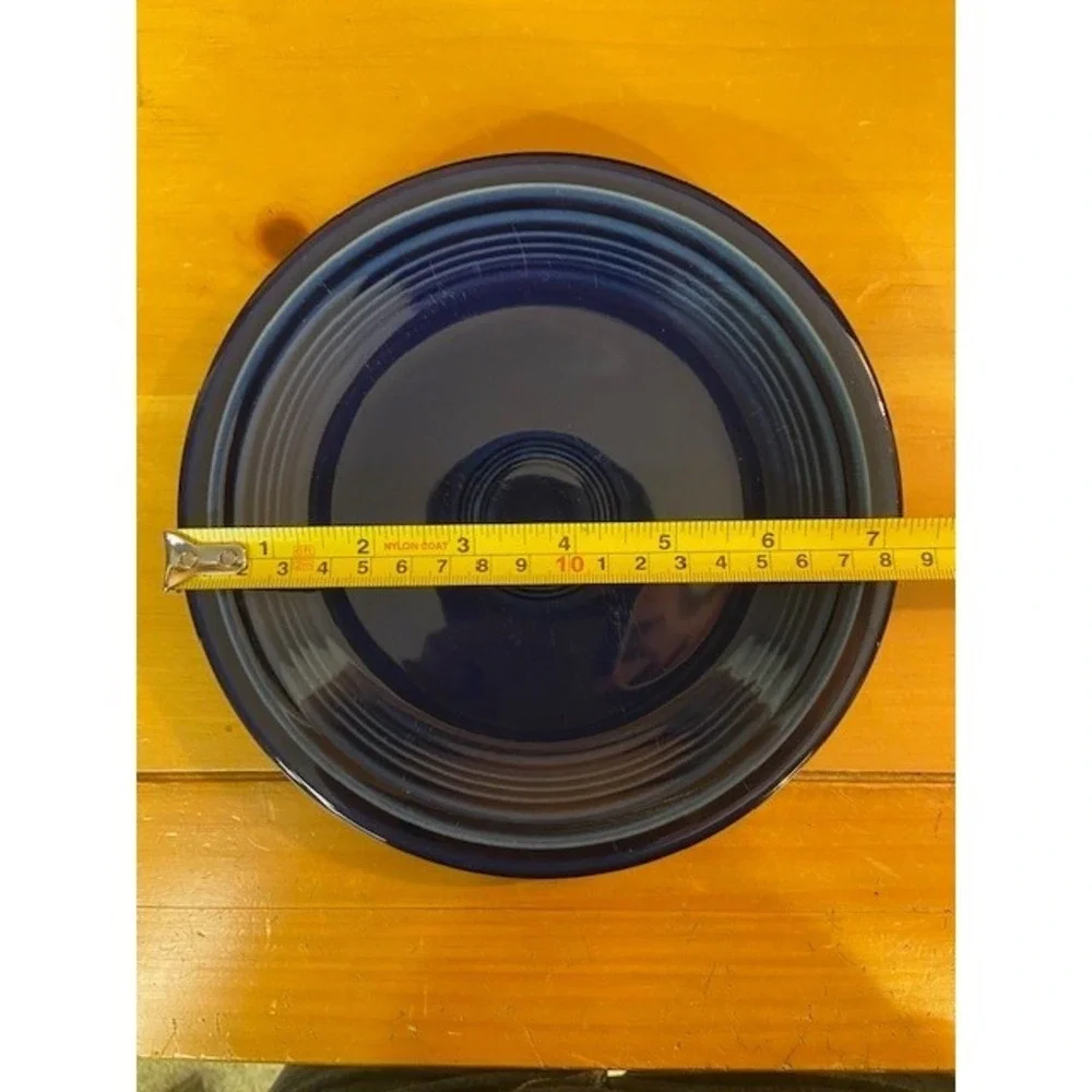 Fiesta Cobalt Blue Salad Plates Set of 3 Homer Laughlin 7.25 Inch Navy Blue